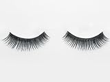 Black False Eyelashes Reusable Natural Human Hair Eye Lashes Includes Adhesive