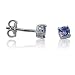 Round Tanzanite Stud Earrings Set in Sterling Silver 1/2ct tgw Real Genuine Tanzanite