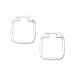 Sterling Silver 2 x 25 MM Square Shaped Hoop Earrings