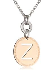Rebecca "Word" Swarovski Crystals Rose Gold Over Bronze Letter Pendant Necklace