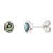 Sterling Silver Petite Abalone Inlay Round Stud Earrings