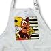 Retro 70s Orange Black Gold Fabric Print - Full Length Apron With Pockets 22w X 30l
