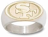 San Francisco 49ers 10KT Gold Logo on Sterling Silver Men's Ring (Size 11)