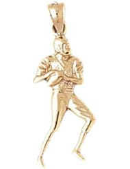 Dazzlers Solid 14k Gold Football Player Charm Pendant Available in three colors from jewelsberry (weights: 1.7 grams only)