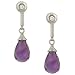 Amethyst Briolette and Bezel Set Diamond Dangle Earrings Diamond .06cttw