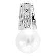 White Sim Pearl & CZ Sterling Silver Pendant