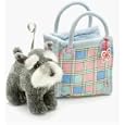 Russ berrie Purse Pet Schnauzer Dog in carry bag'