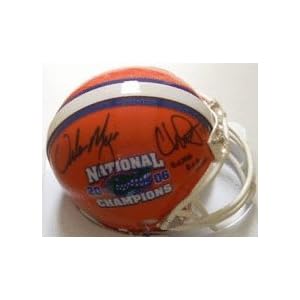 Buy Chris Leak and Urban Meyer Autographed Florida Gators National Champions Logo Mini Football Helmet...