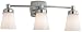 Soft Square 22 1/4" Wide Chrome Triple Light Fixture