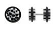 Fake Acrylic Plugs - Black Spots on White - 16g Wire - 8mm/0g - Sold as a Pair