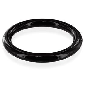 Black Onyx Gemstone 8 MM Wide Bangle Bracelet by 