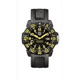 Luminox Watches EVO Navy SEAL Colormark Black Dial Yellow Black PU Strap Polymer Unidirectional Bezel New