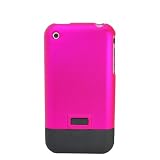 KingCase iPhone 1G 2G (Original iPhone) Rubberized Slim Slider Case (Hot Pink & Black)