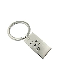 #1 Dad Sterling Silver Hand Stamped Keychain