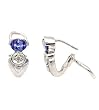 14K White Gold Tanzanite and Diamond Earrings