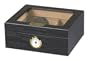 The Capri Glasstop 25-50 Cigar Black Glass Top Humidor