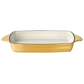 Calphalon Enamel Cast Iron Rectangular Baker, Custard Yellow by Calphalon