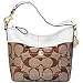 Coach Signature Stripe Shoulder Bag 11957 (Khaki/white)