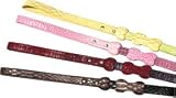 14 Pink Bling Bling Glitter leather dog collar