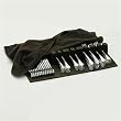 BROWN SILVER CLOTH FLATWARE HOLDER - DRAWER LINER PAD- BROWN SILVER CLOTH