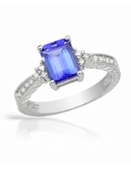 18K White Gold Tanzanite and Diamond Ring -- LIFETIME WARRANTY