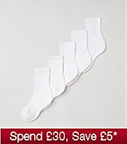 5 Pairs of Ribbed Sports Socks