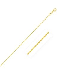 1.5mm 14K Yellow Gold Solid Diamond Cut Rope Bracelet