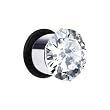 1/2" Stainless Steel Cubic Zirconia Plug