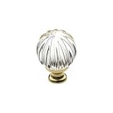 Baldwin 4303.030 Fluted Swarovski Crystal Ball 1-Inch Diameter Cabinet Knob, Polished Brass - Lacquered
