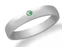 10k White Gold Emerald Solitaire Ring, Size 5