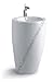 HOSTILIAN Modern Vase Pedestal Sink WHITE - European Italian Vanity