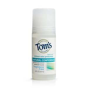 Tom's of Maine Fragrance-Free Natural Confidence Roll-On Deodorant, 2.40-Ounce Bottles (Pack of 6)