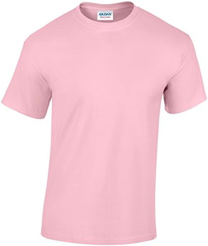 Print4ucouk Men's 100% Heavy Cotton Gildan Plain T-Shirt Large Pink