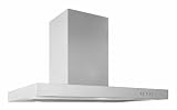 Baumann Design Edelstahl Dunstabzugshaube Mira, 60 cm breit. 850 m3/h Abluftleistung, 4-Stufen Steuerung mit farbigem Soft Touch-Display