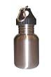 Silver 12oz Wide Mouth Stainless Steel Reusable Water Bottle w/ Hiking Clip