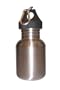 Silver 12oz Wide Mouth Stainless Steel Reusable Water Bottle w/ Hiking Clip