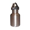 Silver 12oz Wide Mouth Stainless Steel Reusable Water Bottle w/ Hiking Clip