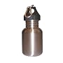 Silver 12oz Wide Mouth Stainless Steel Reusable Water Bottle w/ Hiking Clip