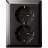Merten 232169 SCHUKO-Doppel-Steckdose, schwarzgrau, ARTEC