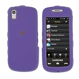 Purple Rubberized Snap on Hard Skin Cover Case for Samsung Instinct S30 + Clip