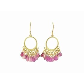 Small Circle Earrings with Flat Pink Sapphires by Me & Ro