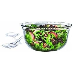 Anchor Hocking Olivia 3-Piece Salad Bowl Set with Serving Fork and Spoon