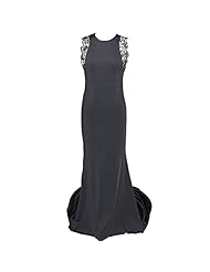 Floor Length Satin Beaded Applique Mermaid Sleeveless Evening Dress/Prom Dress 