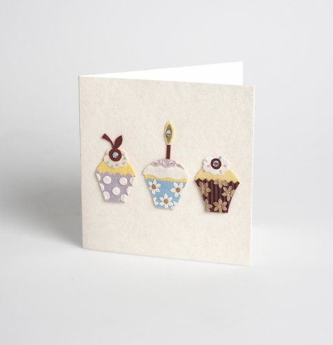 Traidcraft Handmade Paper Fairy Cakes Card
