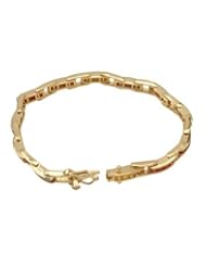 Gold Plated Silver 7.2 CTW Sapphire Women Bracelet. Length 7.5 in. Total Item weight 19.5 g.