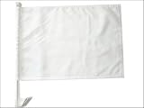 CAR FLAG: White Solid , 12" x 18" High Quality Polyester Car Flag