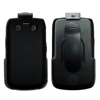 Holster Case w/ Ratcheting Belt Clip & Black Silicone Case / Skin / Cover for RIM BlackBerry Bold 9700
