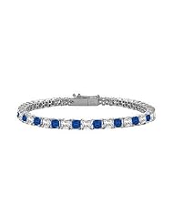 Sapphire and Diamond Tennis Bracelet with 5.00 CT TGW on 18K White Gold