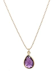 Rachael Ryen Purple Amethyst 22k Gold Vermeil Teardrop Pendant Necklace