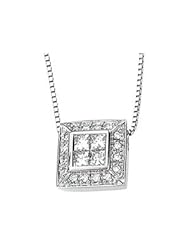 Ann Harrington Jewelry 14k White Gold 1/2 Ct Tw Invisible Set Princess Cut Diamond Necklace